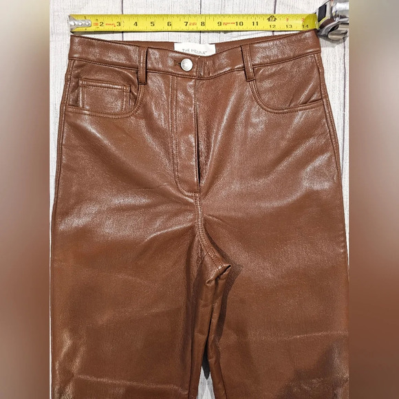 Aritzia Wilfred the Melina faux leather pants Size 8 Super high waist brown - Picture 7 of 11